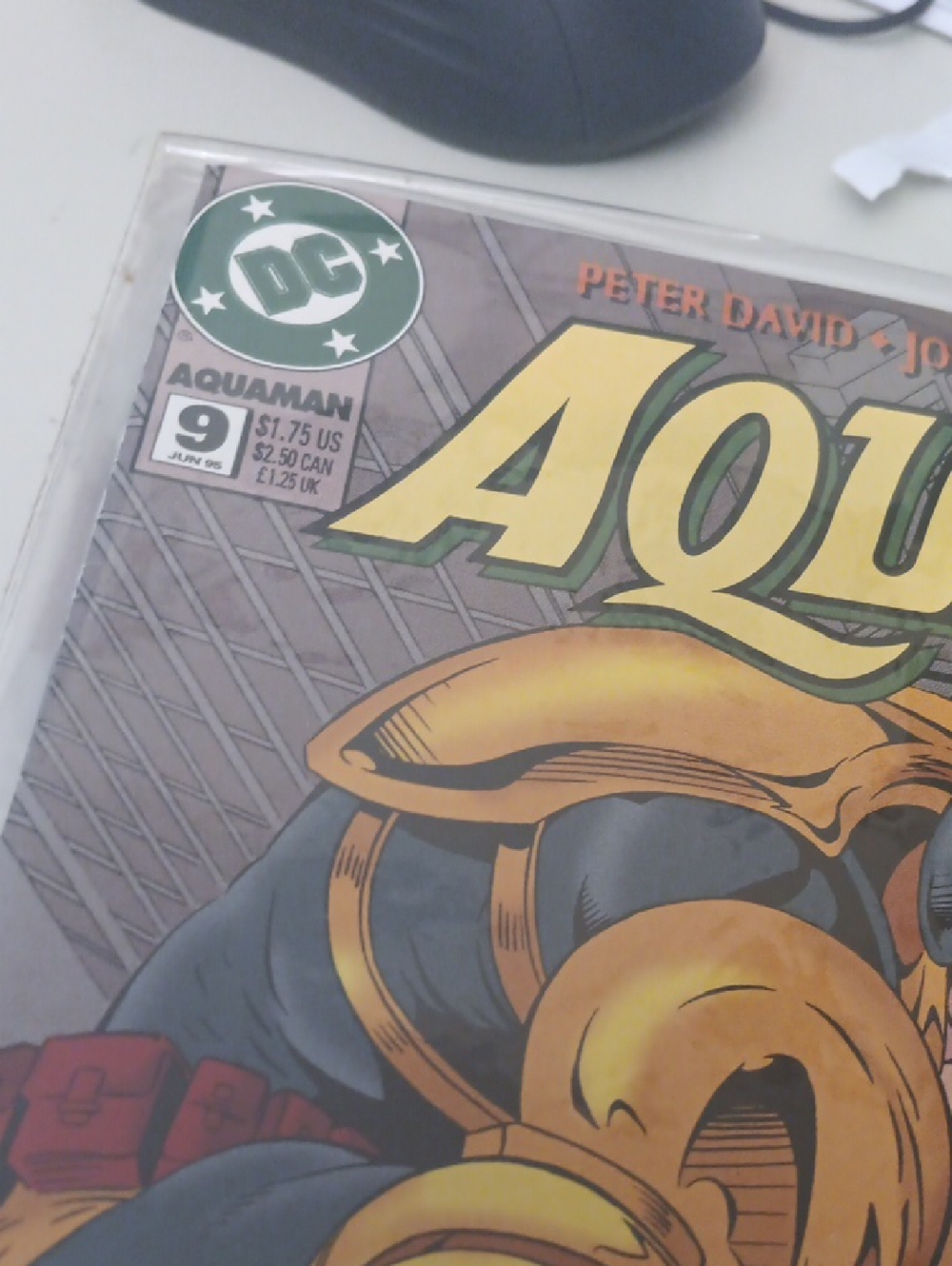 DC Comics Aquaman Comic Book with Yellow and Gold Accents In Sleeve - Picture 2 of 2